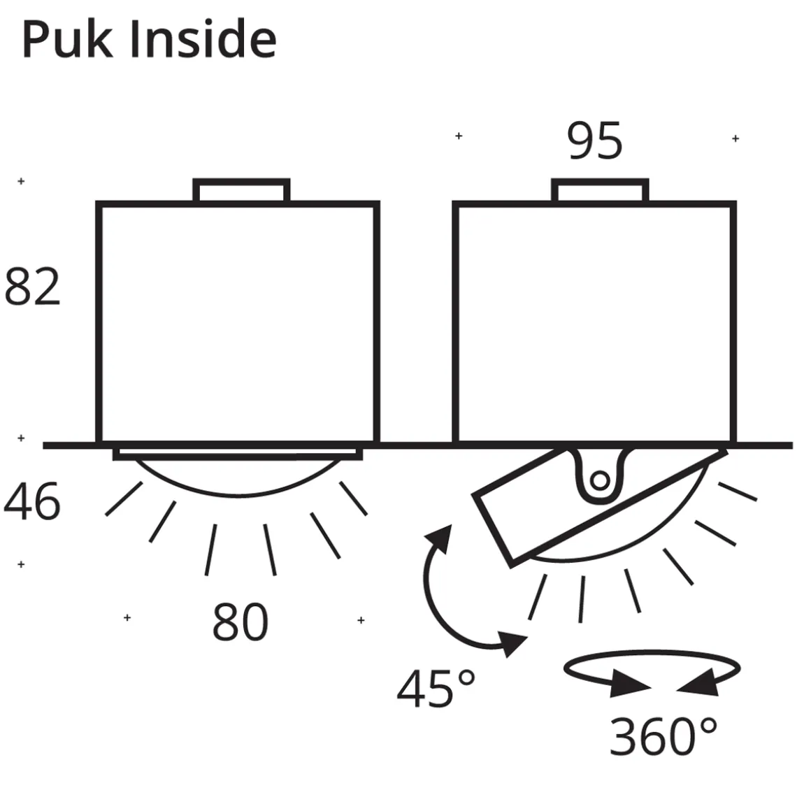 Top Light Puk Mini Inside Twin Einbauleuchte, Gehäuse, Auslaufmodell