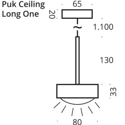 Top Light Puk Mini Long One LED Pendelleuchte, Gehäuse