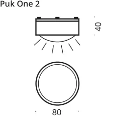 Top Light Puk Mini One 2 LED Deckenleuchte, Gehäuse