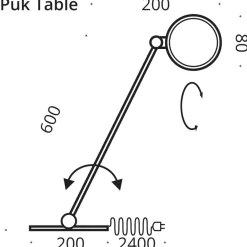 Top Light Puk Mini Table Single Tischleuchte, 60 cm, Gehäuse