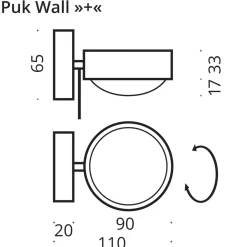 Top Light Puk Mini Wall + LED Wandleuchte, Gehäuse