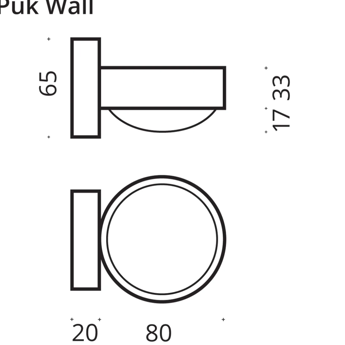 Top Light Puk Mini Wall LED Wandleuchte, Gehäuse, Auslaufmodell