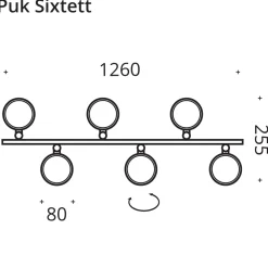 Top Light Puk Sixtett LED Pendelleuchte, Gehäuse