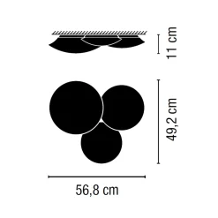 Vibia Puck LED Deckenleuchte, 3-flg.