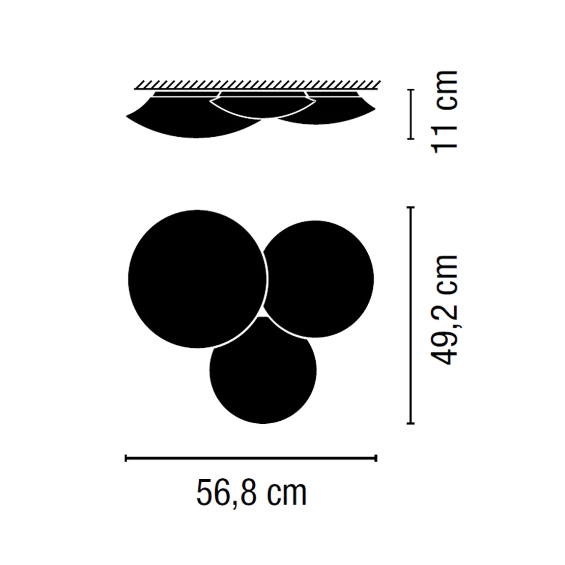 Vibia Puck LED Deckenleuchte, 3-flg.