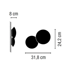 Vibia Puck Wandleuchte, 2-flg.