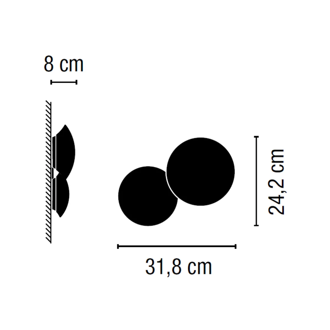 Vibia Puck Wandleuchte, 2-flg.