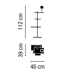 Vibia Suite 6012 Stehleuchte, mit Leselicht