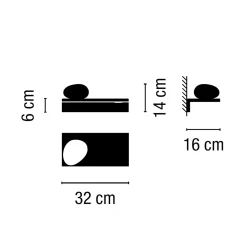 Vibia Suite 6040 Wandleuchte, mit Glasdiffusor