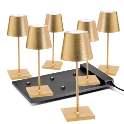 Zafferano AiLati 6er Set Poldina Mini Pro LED Akkuleuchte inkl. Multi-Kontaktladestation