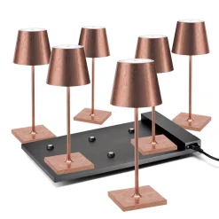 Zafferano AiLati 6er Set Poldina Mini Pro LED Akkuleuchte inkl. Multi-Kontaktladestation