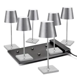 Zafferano AiLati 6er Set Poldina Mini Pro LED Akkuleuchte inkl. Multi-Kontaktladestation