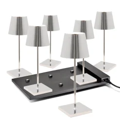 Zafferano AiLati 6er Set Poldina Mini Pro LED Akkuleuchte inkl. Multi-Kontaktladestation