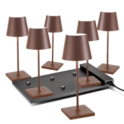 Zafferano AiLati 6er Set Poldina Mini Pro LED Akkuleuchte inkl. Multi-Kontaktladestation