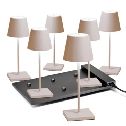 Zafferano AiLati 6er Set Poldina Mini Pro LED Akkuleuchte inkl. Multi-Kontaktladestation