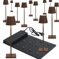 Zafferano AiLati 12er Set Poldina micro Pro LED Akkuleuchte inkl. Multi-Kontaktladestation