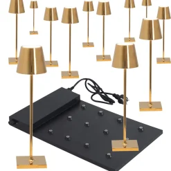 Zafferano AiLati 12er Set Poldina micro Pro LED Akkuleuchte inkl. Multi-Kontaktladestation