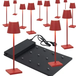 Zafferano AiLati 12er Set Poldina micro Pro LED Akkuleuchte inkl. Multi-Kontaktladestation