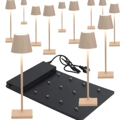 Zafferano AiLati 12er Set Poldina micro Pro LED Akkuleuchte inkl. Multi-Kontaktladestation