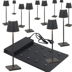 Zafferano AiLati 12er Set Poldina micro Pro LED Akkuleuchte inkl. Multi-Kontaktladestation