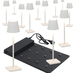 Zafferano AiLati 12er Set Poldina micro Pro LED Akkuleuchte inkl. Multi-Kontaktladestation