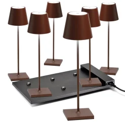 Zafferano AiLati 6er Set Poldina Pro LED Akkuleuchte inkl. Multi-Kontaktladestation