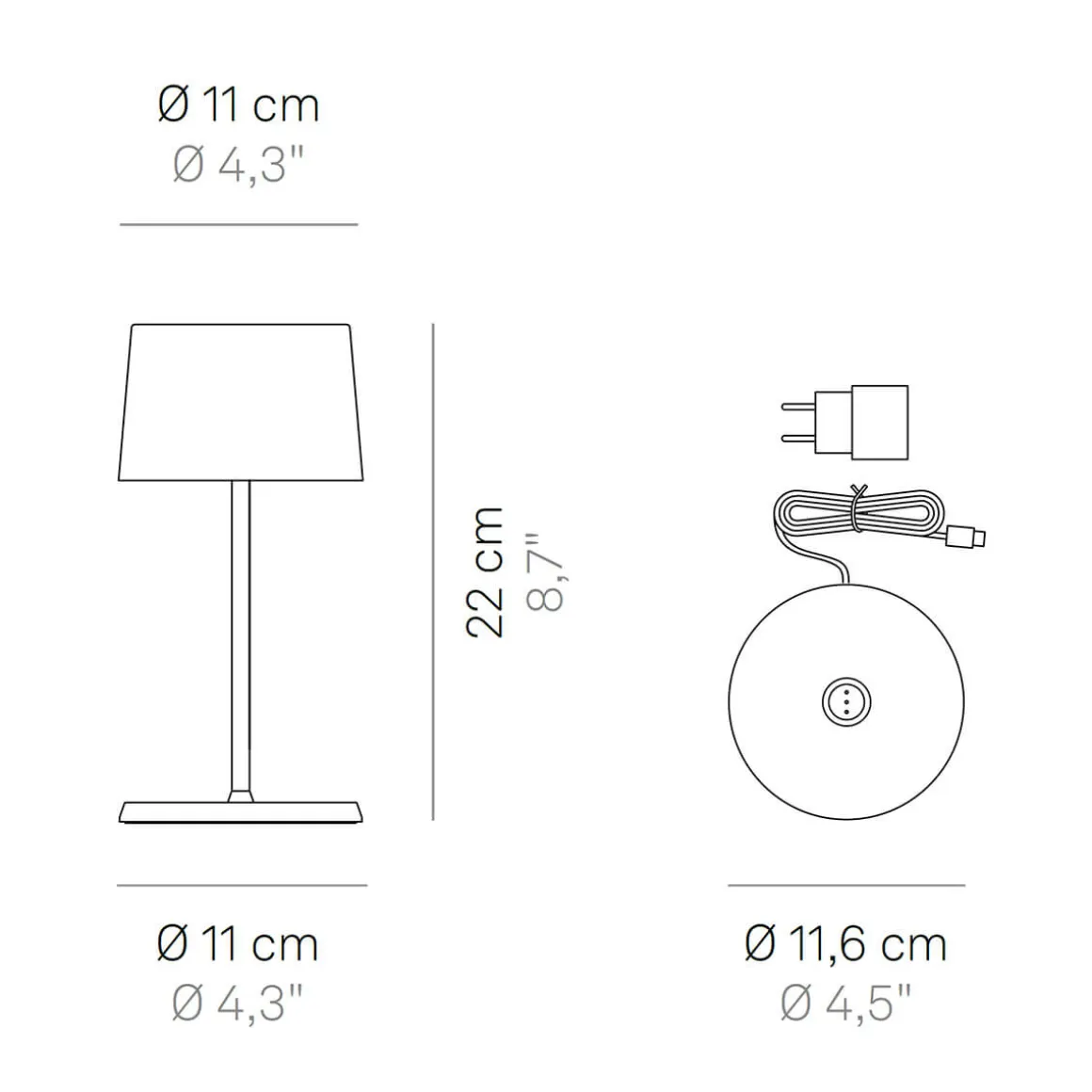 Zafferano AiLati Olivia Mini Pro LED Akkuleuchte