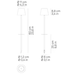 Zafferano AiLati Poldina Picchetto Pro LED Akku-Spießleuchte